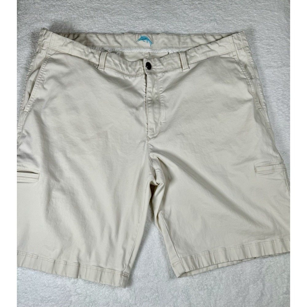 Tommy‎ Bahama Flat Front Khaki Stretch Cotton Tencel 10" Inseam Shorts Men's 42
